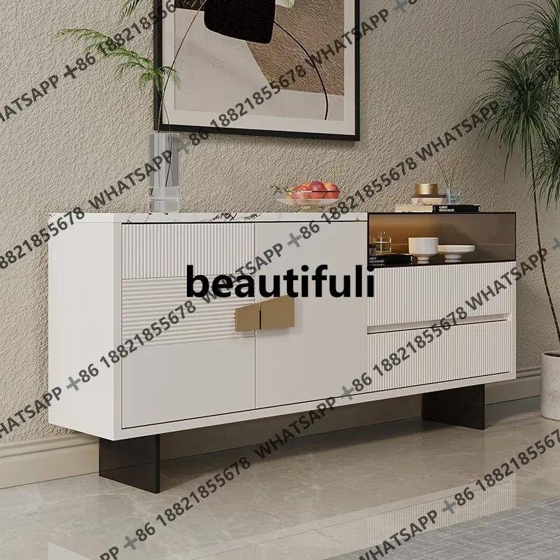 

X Light luxury marble dining side cabinet villa high-end storage display cabinet