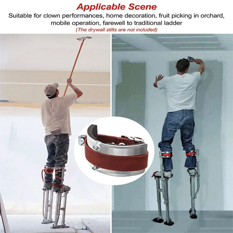 Stilts Comfort Straps Kit, Universal Drywall Stilt Straps And Foot Rest, Stilts Leg Band Replacement Parts Easy Use Leg Band