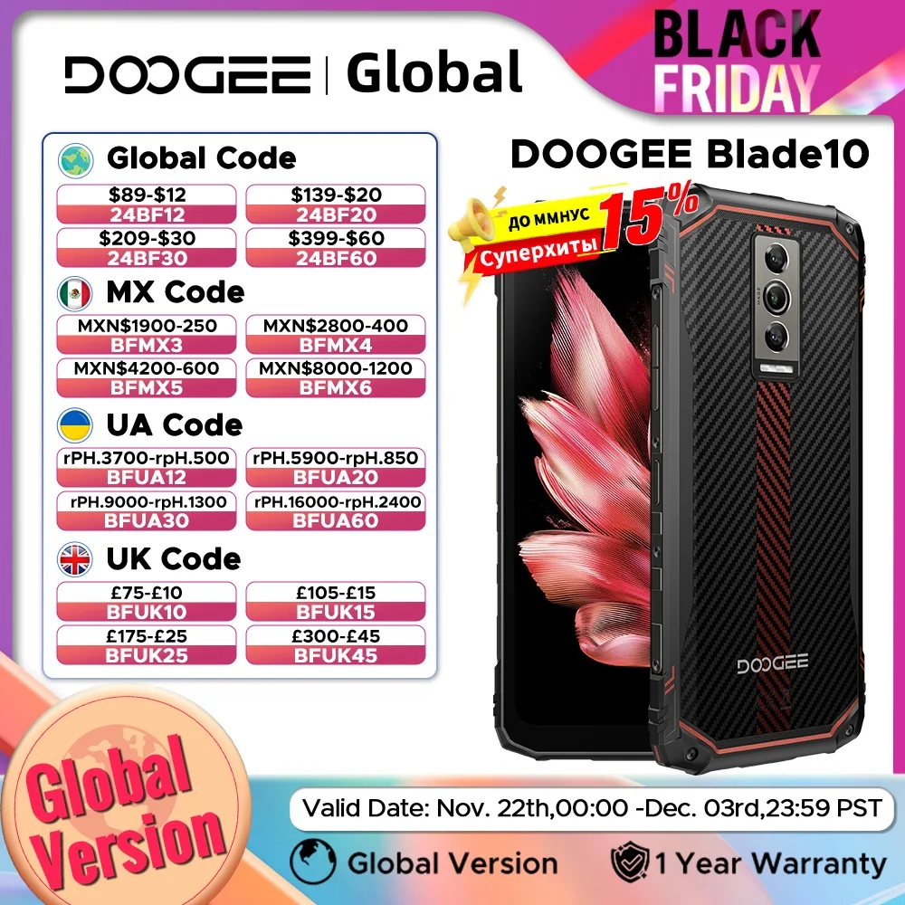 DOOGEE Blade10 Rugged Phone Android 14 6.56