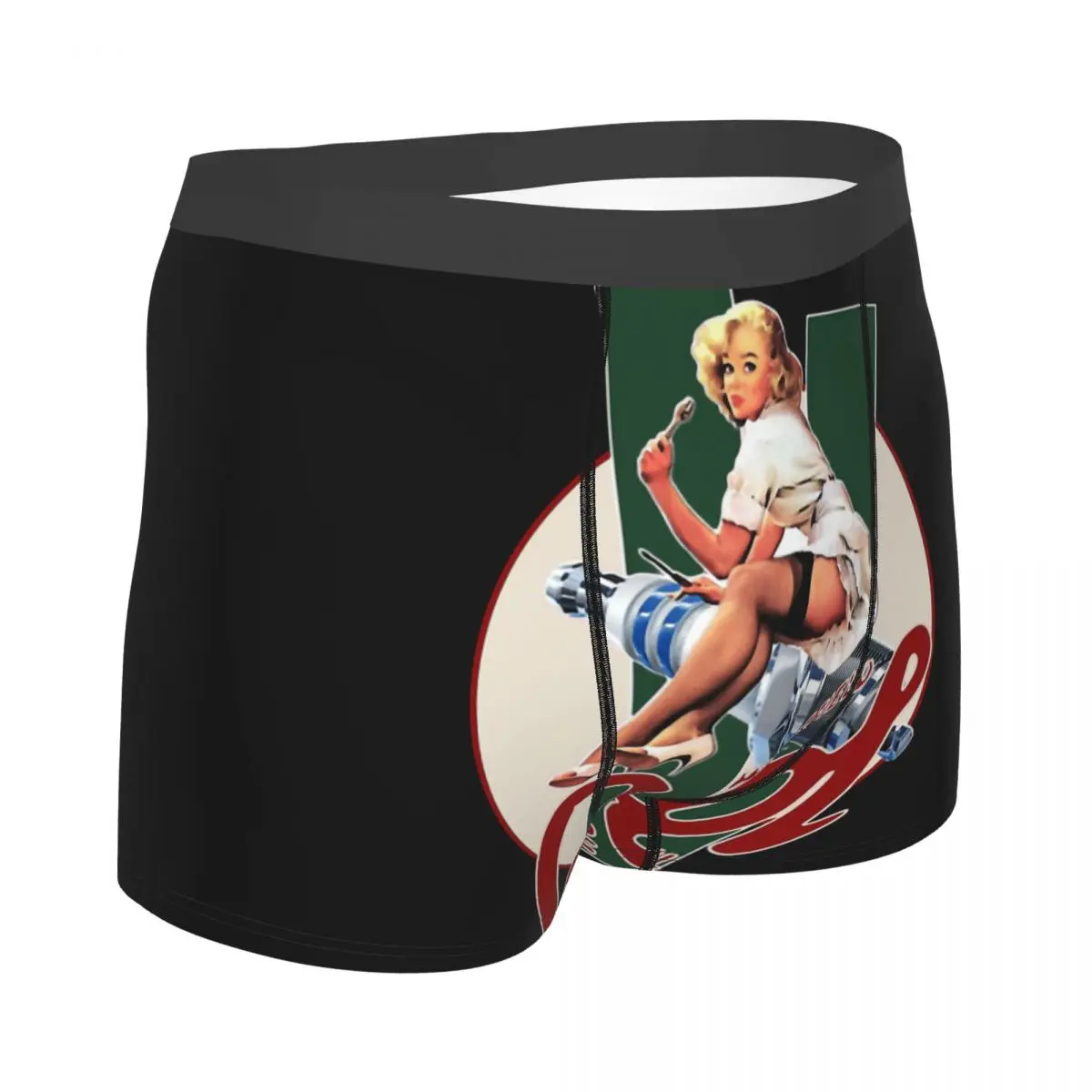 Castrol Vintage Pin Up Girl Classic Stripes Underpants Cotton Panties Men\'s Underwear Comfortable Shorts Boxer Briefs