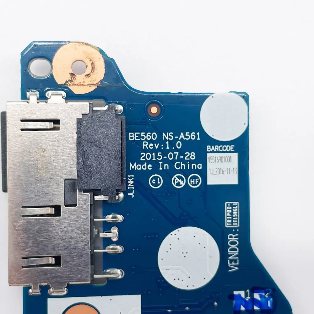 Interruptor de placa de botón de encendido para portátil Lenovo ThinkPad, carga por DC-IN, conector USB, AITE1, NS-A221, BE560, NS-A561, E550, E550C, E555, E560, E565