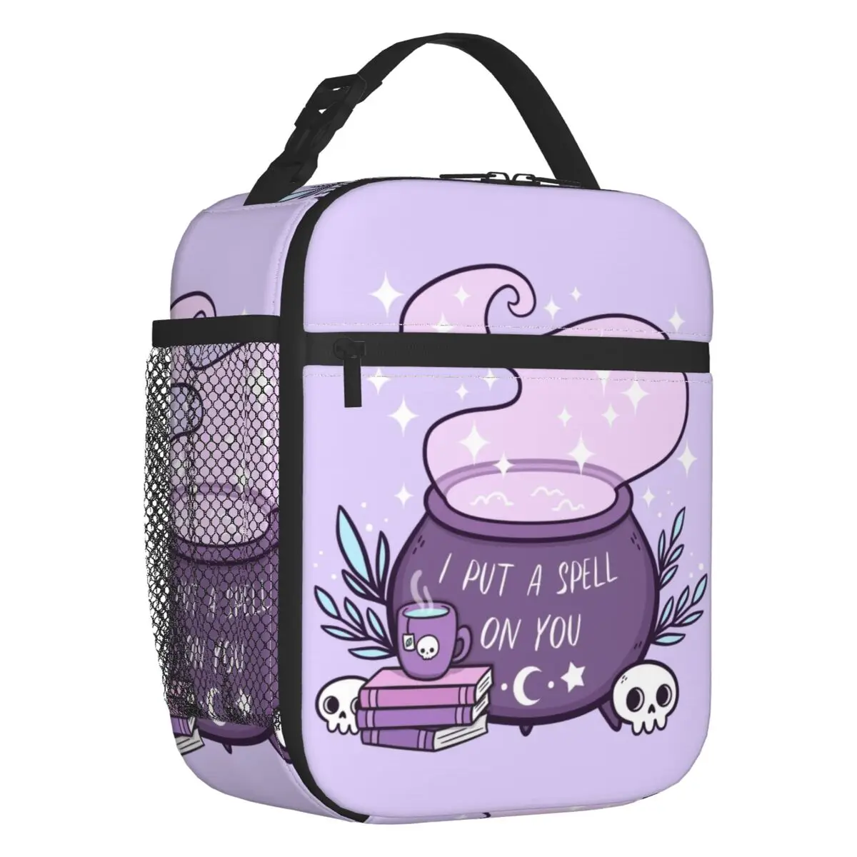 

Witch Cauldron Insulated Lunch Bag for Women Halloween Occult Gothic Skull Thermal Cooler Bento Box Beach Camping Travel