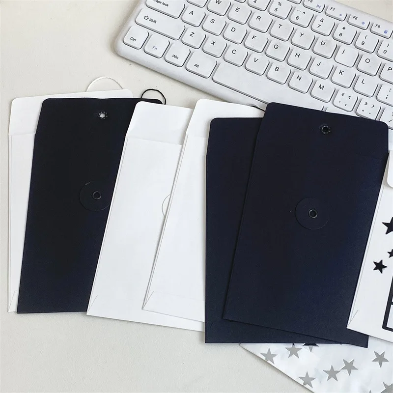 20PCS Classical Pink White Black Kraft Blank Mini Paper Rope Buckle Envelopes Wedding Invitation Envelope DIY Gift Envelope