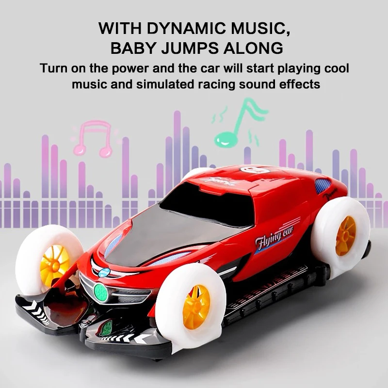 Stunt Transformable Flying Cars Toy for Boys Electric 360° Rotation Cool Gift for Babies Rotating Stunt Transformable Flying Car