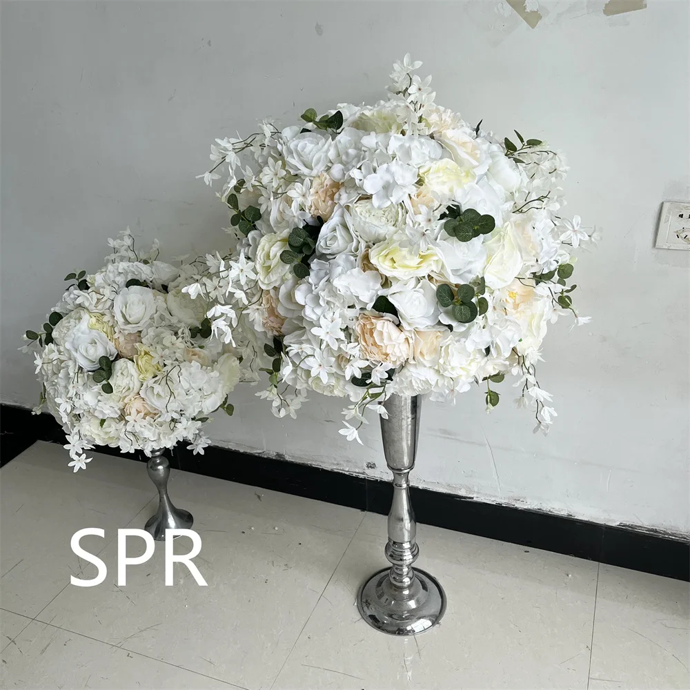 

SPR Romantic Reception Artificial Rose Hydrangea Baby Breath Pampas Decoration Country Wedding Centre Pieces