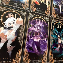 Genshin Impact Tarot Deck Complete 78 Tarot Cards 22 Major Arcana + 56 Minor Arcana Japanese Anime Themed 5.5*11cm