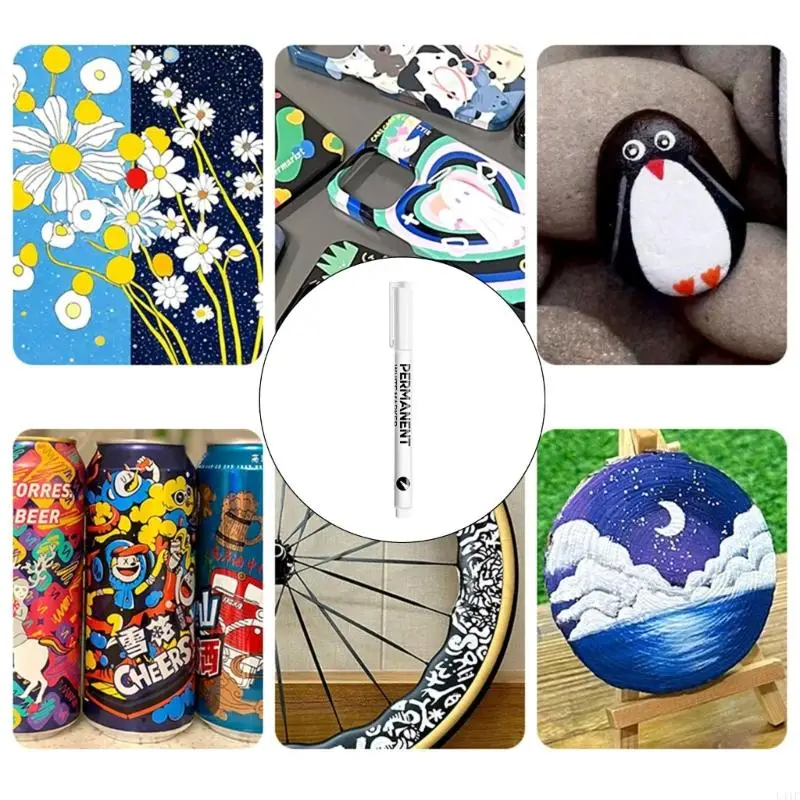 L41F白い永久マーカー0.2mmファインチップアートペインティング用の耐水性塗装ペン