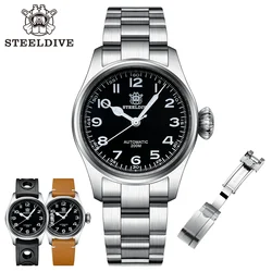 STEELDIVE SD1928M Pilot Onion Crown NH35, reloj mecánico automático, resistente al agua, 200M, superluminoso, suizo, de lujo, nuevo