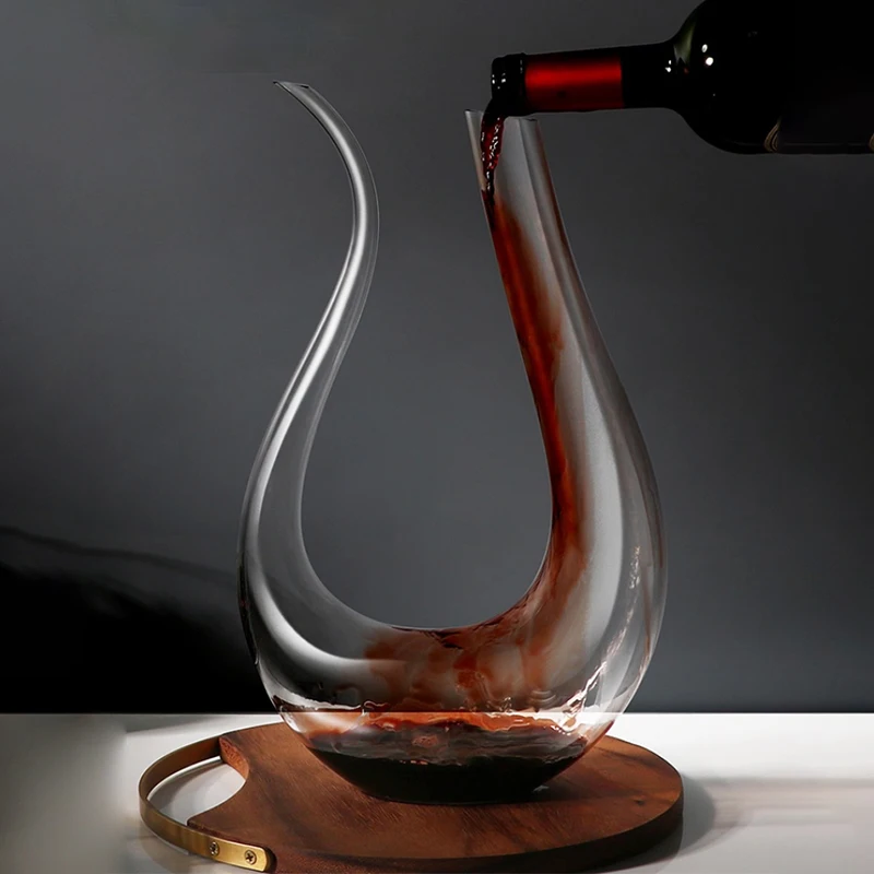 High Grade Big Decanter 1500ML Handmade Crystal Glass Wine Whisky Brandy Champagne Dispenser Glasses Bottle For Family Bar Gift