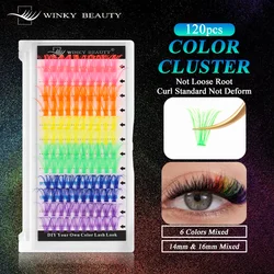 14/16mm D Curl Colorful Wispy Spikes Glitter Manga Lashes Individual False Eyelashes  DIY Cluster Lashes Soft And Skin-Friendly