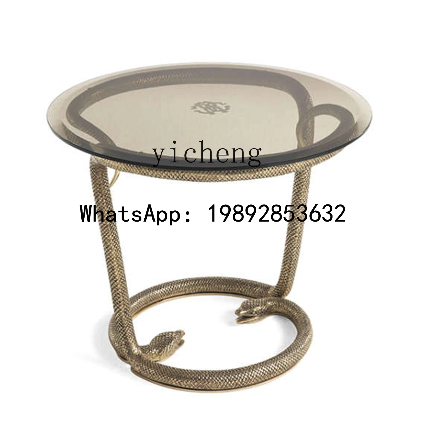 Italian Style Light Luxury Snake-Shaped Round Coffee Table Creative Snake Head Corner Table for Living Room Home Use