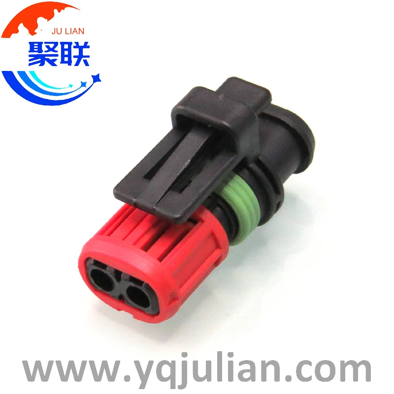 Auto 2pin plug 1337245-3 Excavator injector plug waterproof connector oxygen sensor harness connector with terminals