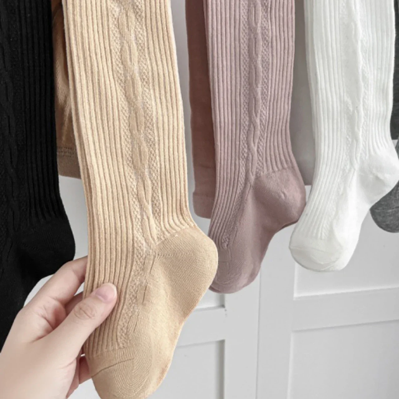 Autumn Knitted Baby Tights Solid Color Warm Pantyhose Toddler Kids One-piece Socks Leggings