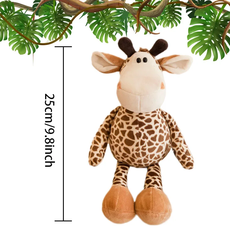 9.8inch Giraffe Stuffed Animal Cute Jungle Animal Giraffe Plush Toy Safari Animals for Kids Christmas Gifts Birthday Gifts