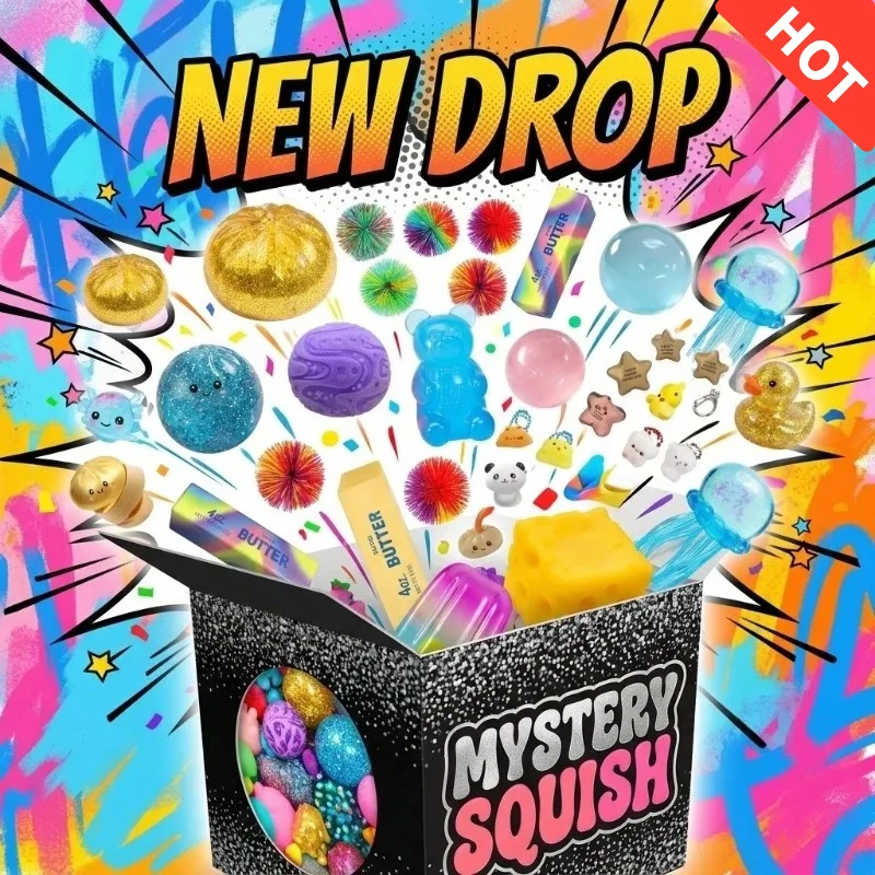 

Squish Time Nee Doh Mystery Blind Box, Random Squeeze Fidget Toy, Stress Relief Cute Sensory Toy for All Ages