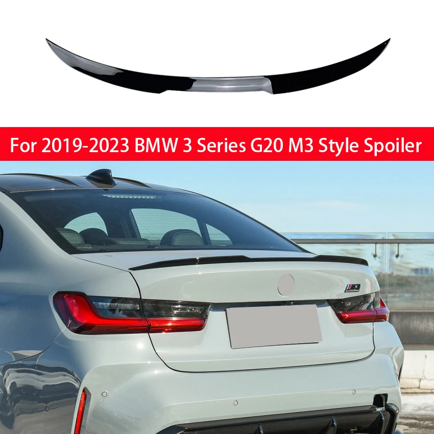 

For BMW 3 Series G20 320i 325i 330i M3 Style Car Tail Wings Fixed Wind Spoiler Rear Wing Auto Decoration Accessories 2019-2023