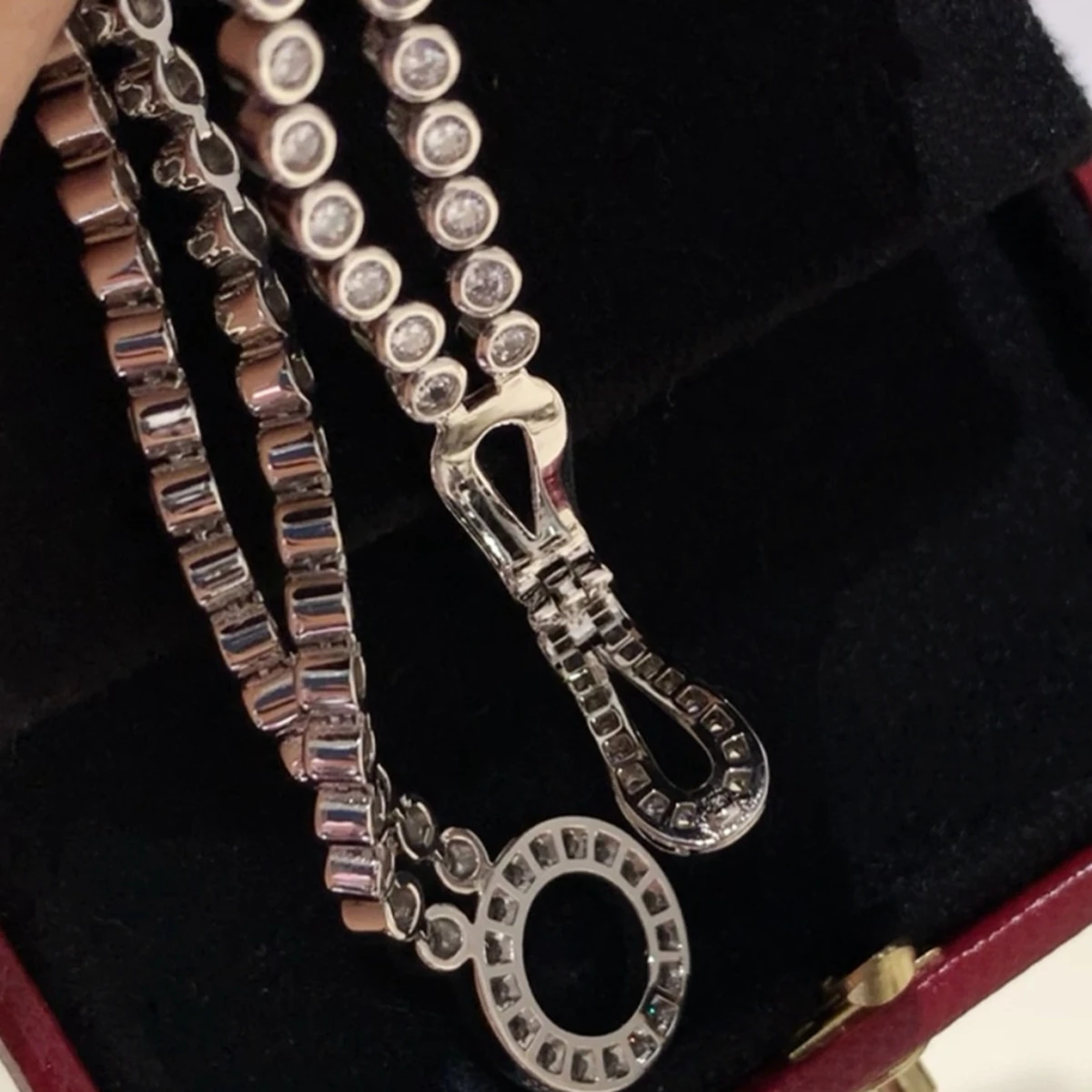 New 925 Sterling Silver Round Zircon High Carbon Diamond Double Chain Tennis Bracelet Luxury Designer Fine Jewelry Wedding view 4