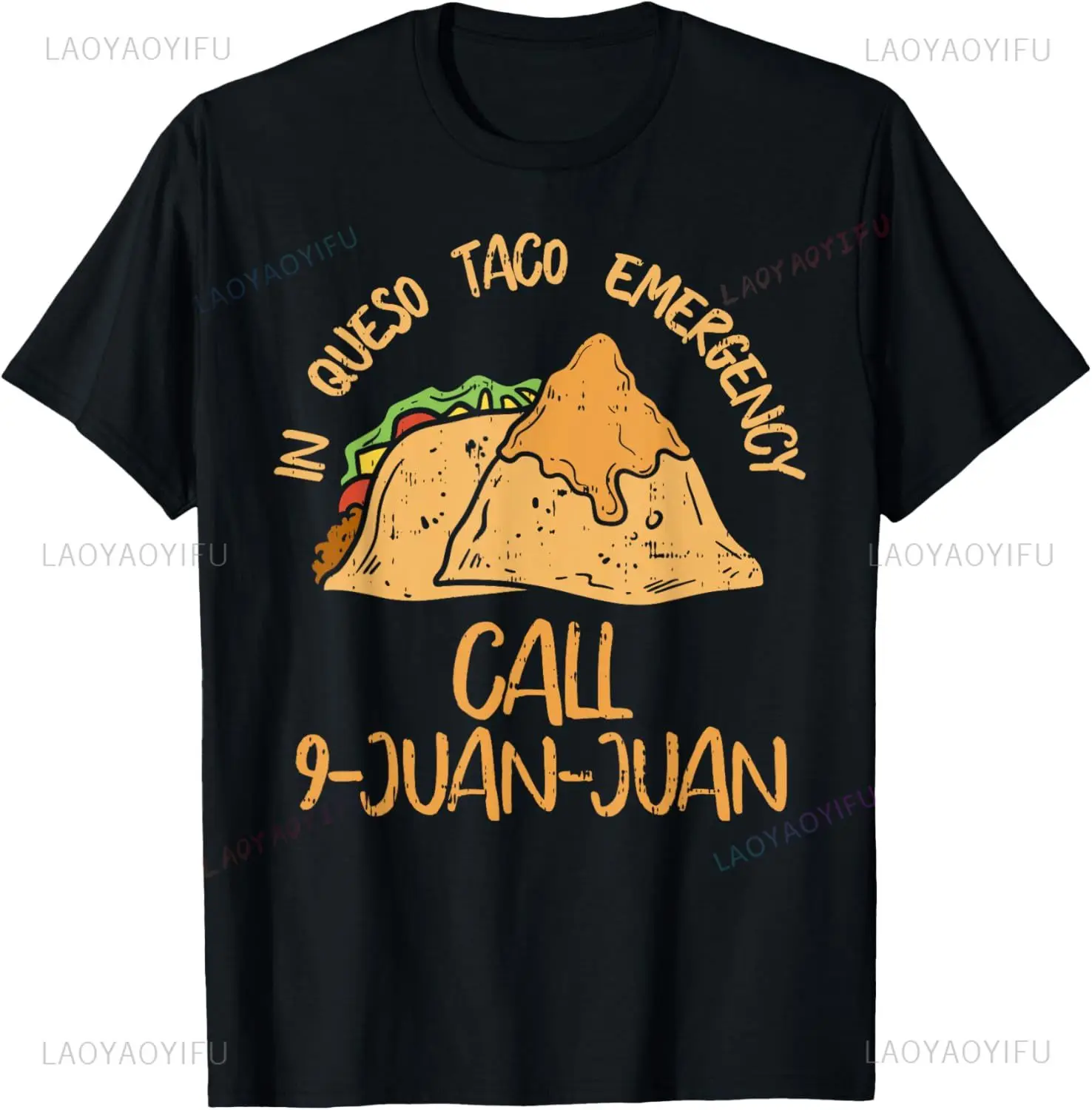 

In Queso Emergency Cinco De Mayo Taco Call 9 Juan Мексиканская футболка с забавным графическим принтом Повседневная модная свободная мужская футболка Y2k Tees