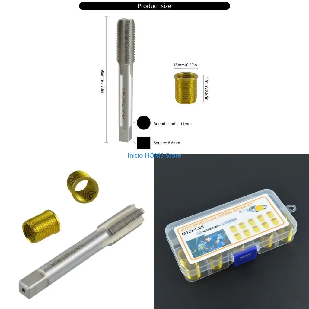 

A5YD Plugs Thread Repair M14x1.25 Inserts Tap Stainless Steel Thread Repair