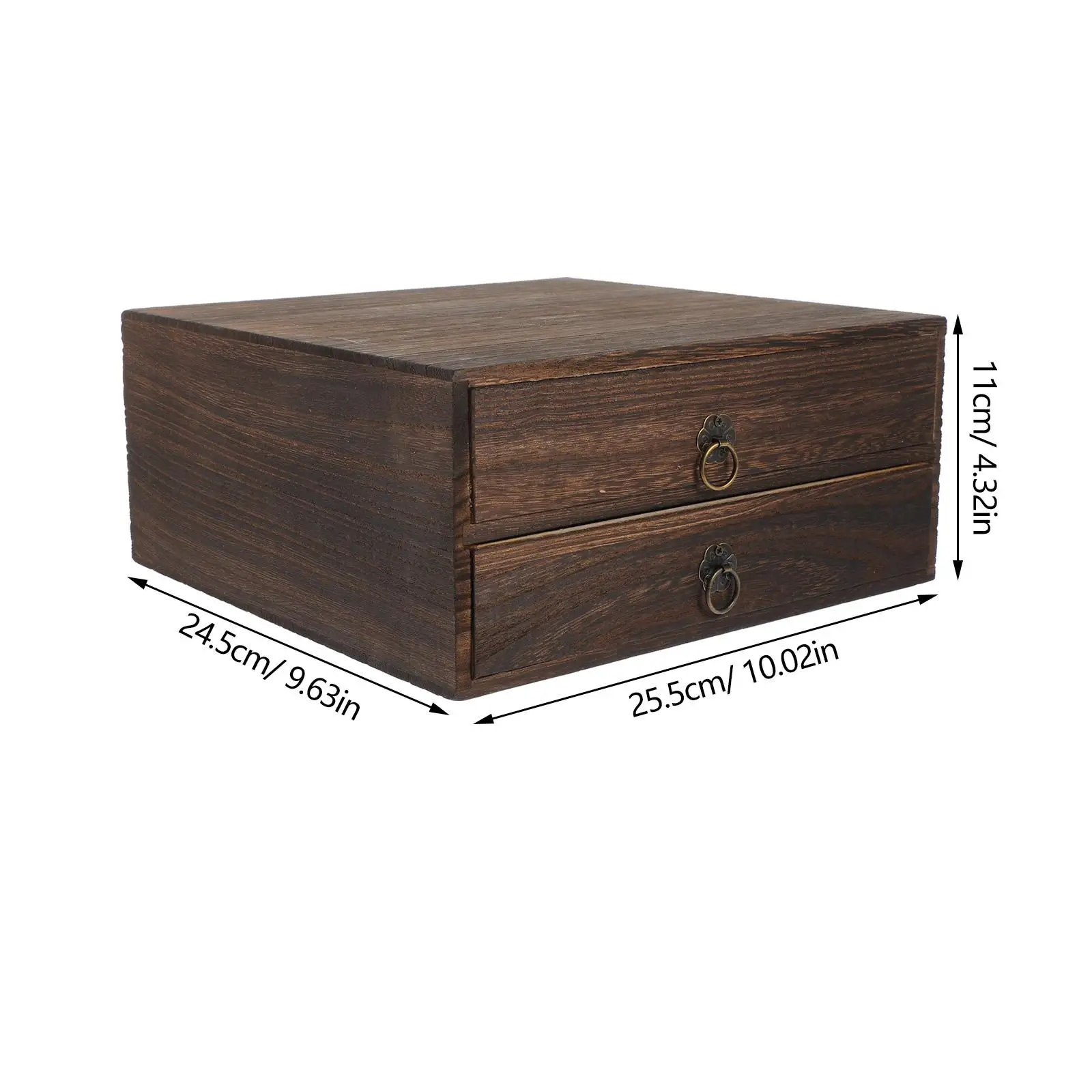 Multi layer Storage Box Wooden Desk Organizer Rustic Sundries Container Drawer Type Compact Size Stacking Function Jewelry