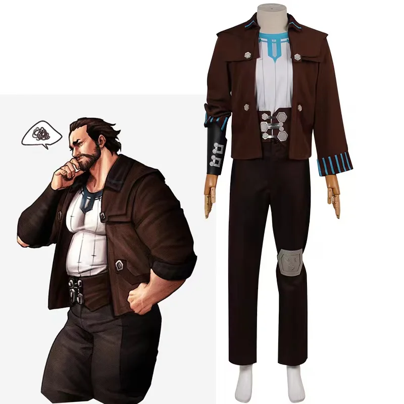 

Game LOL Arcane Vander Cosplay Costume Men Uniform Jacket Shirt Pants Full Set Suit Halloween Outfits