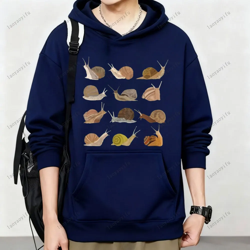 Funny Snail Animal Hoodie Winter Style Graphic Streetwear Loose Pullover Birthday Gifts Hoodie Mens Clothing Creativity Style