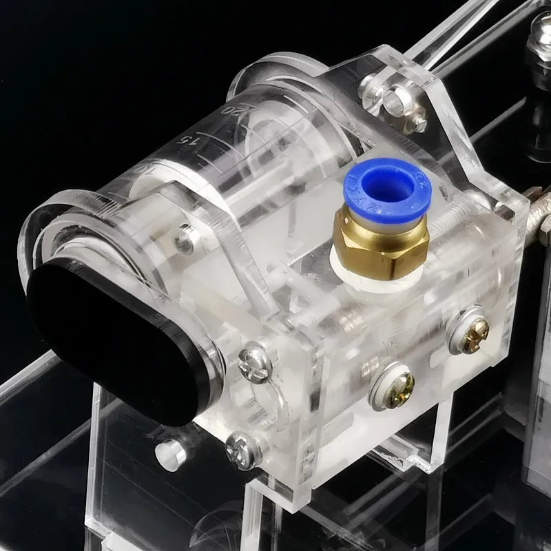 Modelo de motor de vapor, motor de potencia térmica, pistón, movimiento alternativo, juguete, experimento científico, ayuda para enseñanza