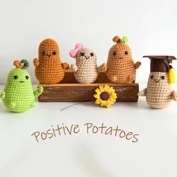 Positive Energy Potato Hug Pocket Hug Mini Handmade Plush Knitting Wool Potato Doll Funny Christams Gift Room Decorations