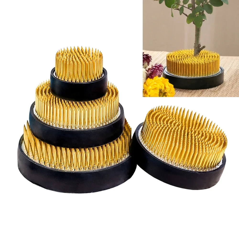 

Round Ikebana Kenzan Flower Frog Art Flower Arranger Holder Pin Fixed Arranging Tool Rubber Base Holder Garden Floral Decor Pot
