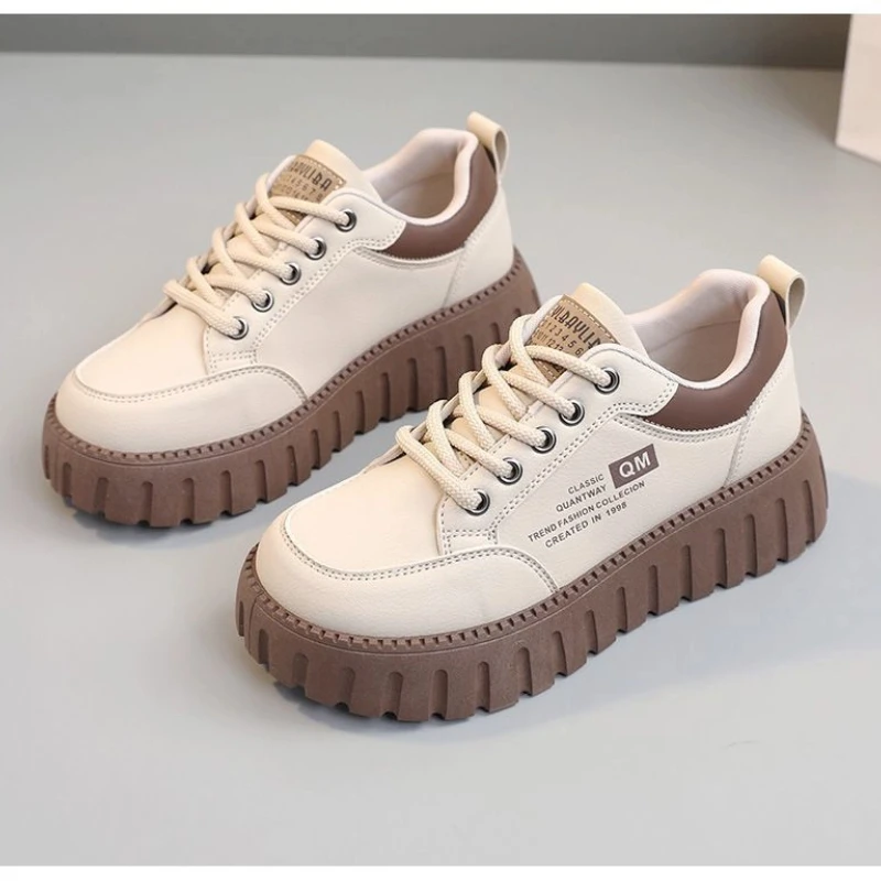New 2025 Spring and Summer Height Increasing Board Shoes Women's Casual Shoes Student Shoes Anti Slip White Sneakers for Women