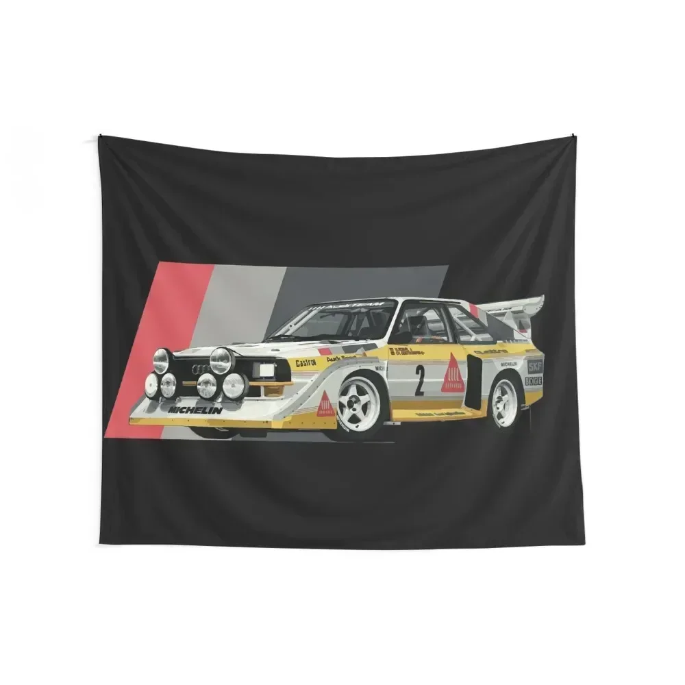 Sport S1 E2 Group B Rally Car Stig Blomqvist, Mikkola and Walter R?hrl Tapestry Home Decorating Tapestry