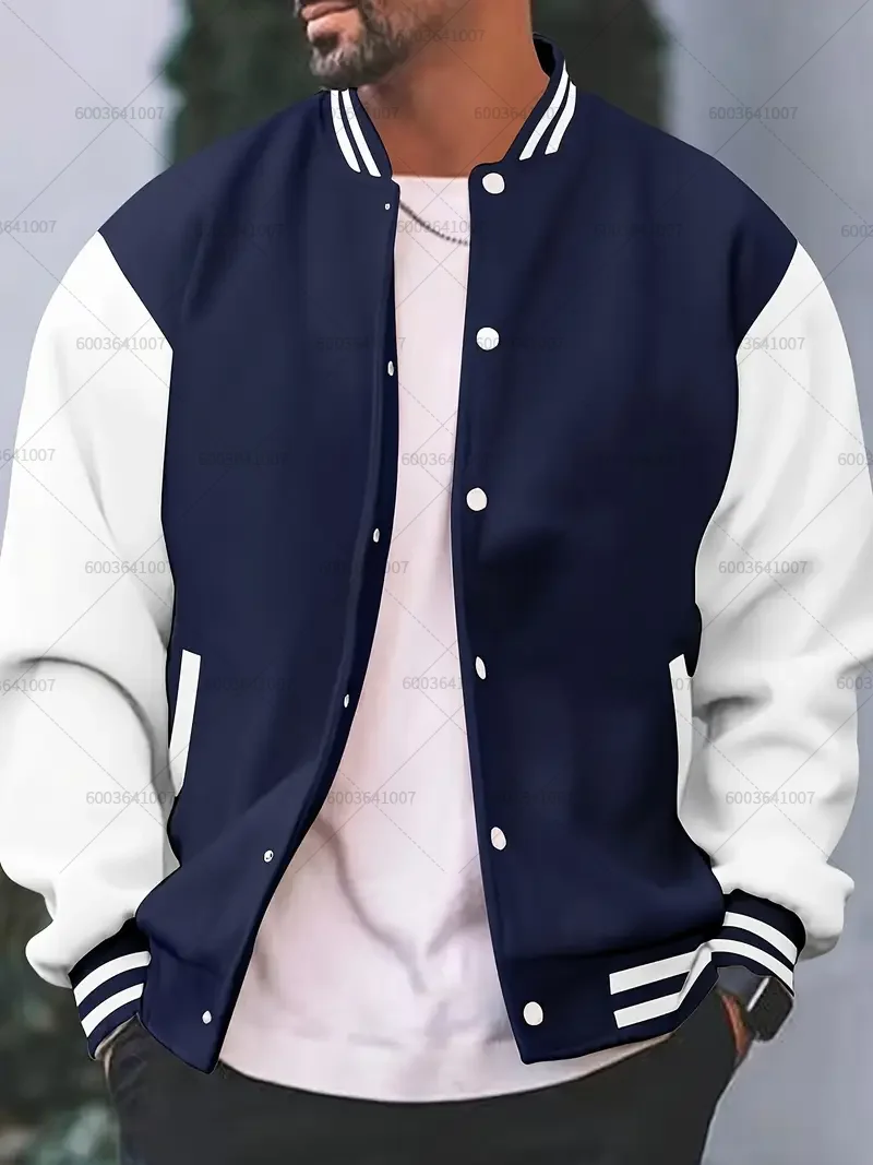 

Темно-синяя мужская и женская бейсбольная куртка для пар, осенне-зимние модные пальто, флисовые уличные толстовки с круглым вырезом, топ, повседневные толстовки