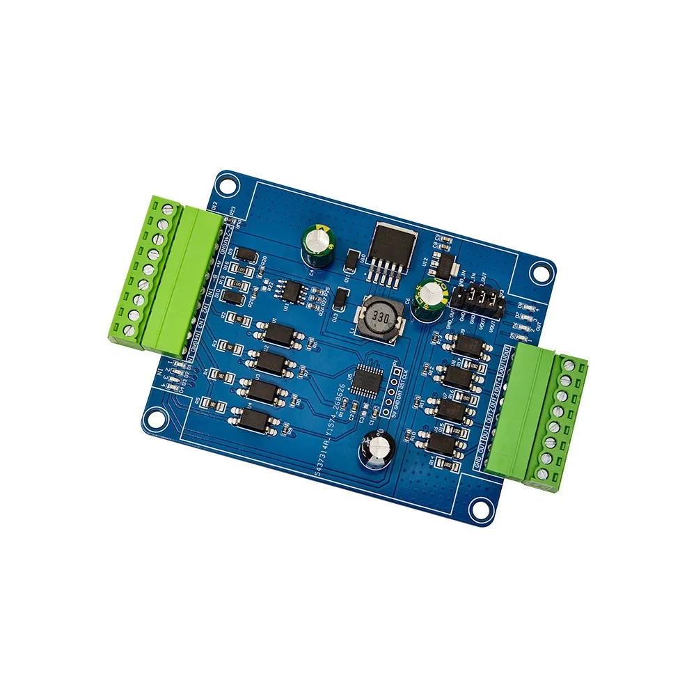 Modbus RTU 4-Channel Digital Switch Acquisition Module RS485 Interface MAX485 Chip Optocoupler Input DC3.3-24V Multi Output Mode
