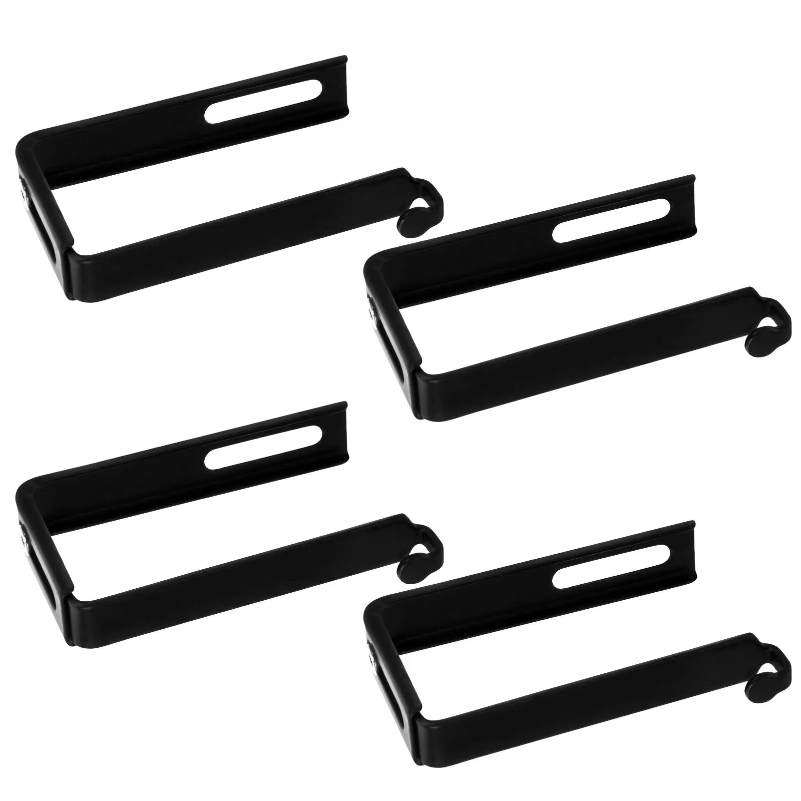 

4pcs Door Cabinet Hook Adjustable Heavy Duty Cubicle Hooks for Coats Black Groove Small Size Wardrobe Storage Home Use