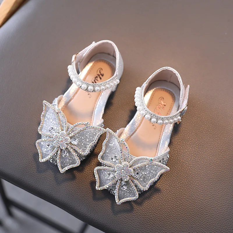 Girls Kids Summer Crystal Sandals Princess Jelly High-Heeled Shoes Princess Party Dance Shoes Performance Shoes