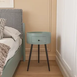 Modern Minimalista Circular Nightstands, fácil instalação, preto Noz mesa de cabeceira, projeto de economia de espaço, quarto, versátil