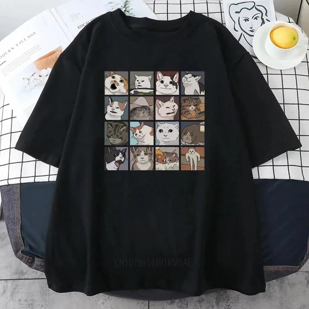 Summer Men's T-shirt Cute Pet Cat Avatar Printed T-shirt Cotton Comfort Street Fitness High Quality Top Oversized Men Clothes