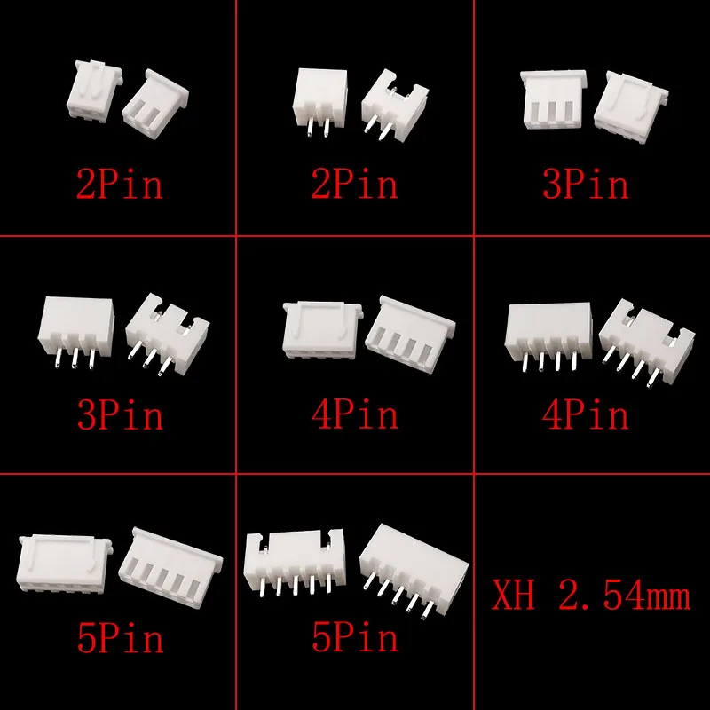 560Pcs XH2.54 2P 3P 4P 5 Pin 2.54mm Pitch Terminal Kit JST XH 2.54 Male Female Plug Plastic Housing Header Crimp Wire Connector