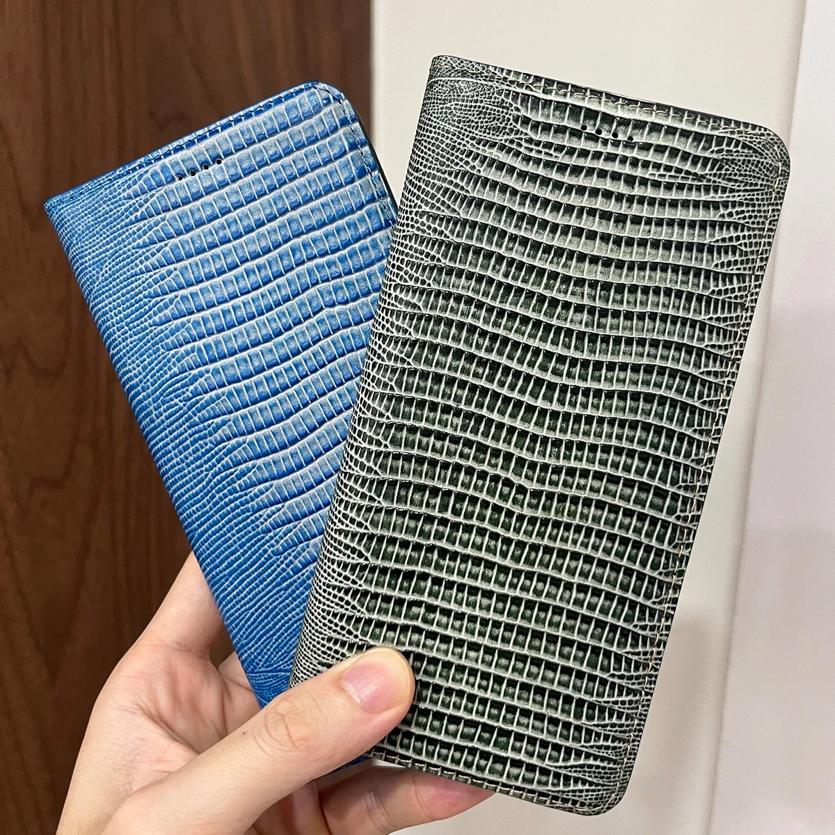 Magnetic Genuine Leather Skin Flip Wallet Book Phone Case Cover On