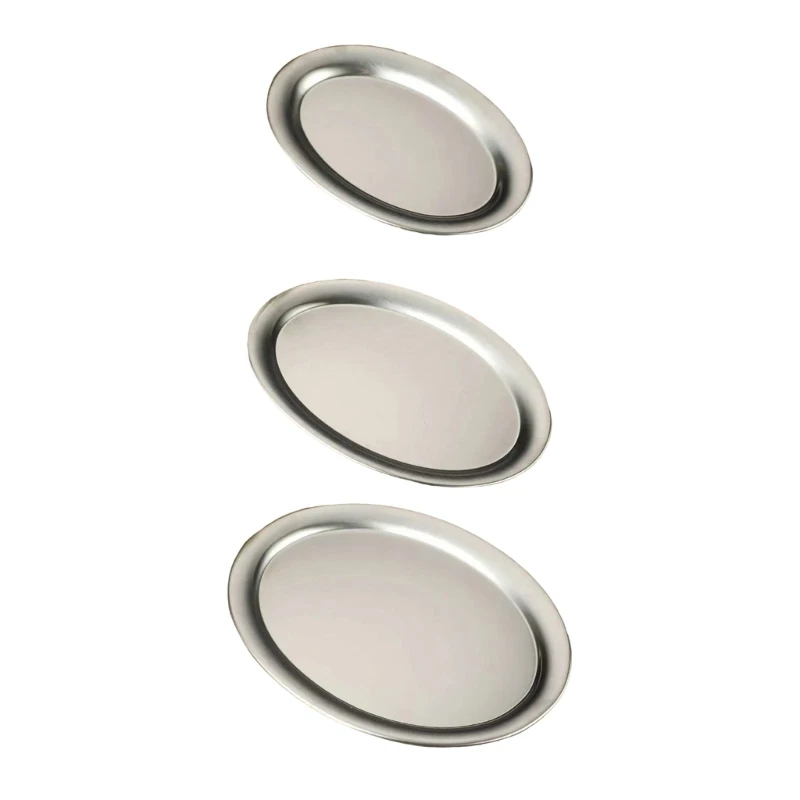Daily Tea Table Serving Dish in Metal for Dessert and Fruit with Rounded Lip, Shallow Form and Simple Finish Use Y5GB