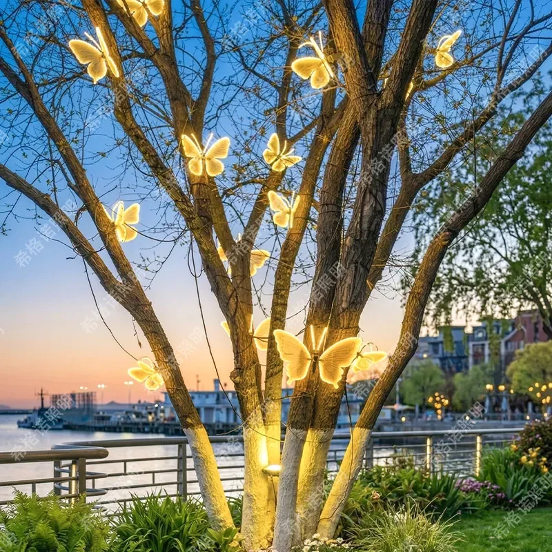 For Luminous Dynamic Butterfly Light Outdoor Waterproof Landscape Lighting Square Mall Festival Atmosphere Decorative Scenic