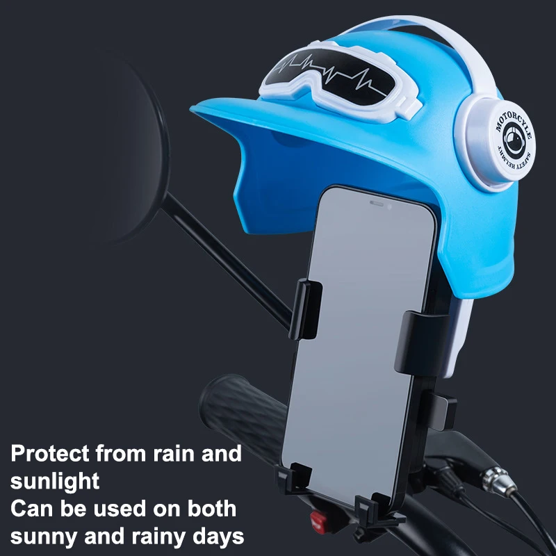 

Summer Electric Bike Phone Sunscreen Stand Small Helmet Rider Motorcycle Mobile Phone Holder Cycling Phone Waterproof Sunshade