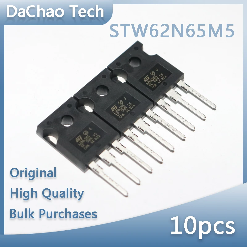 

10pcs STW62N65M5 650V 46A 330W TO-247 ST FET MOS Original New