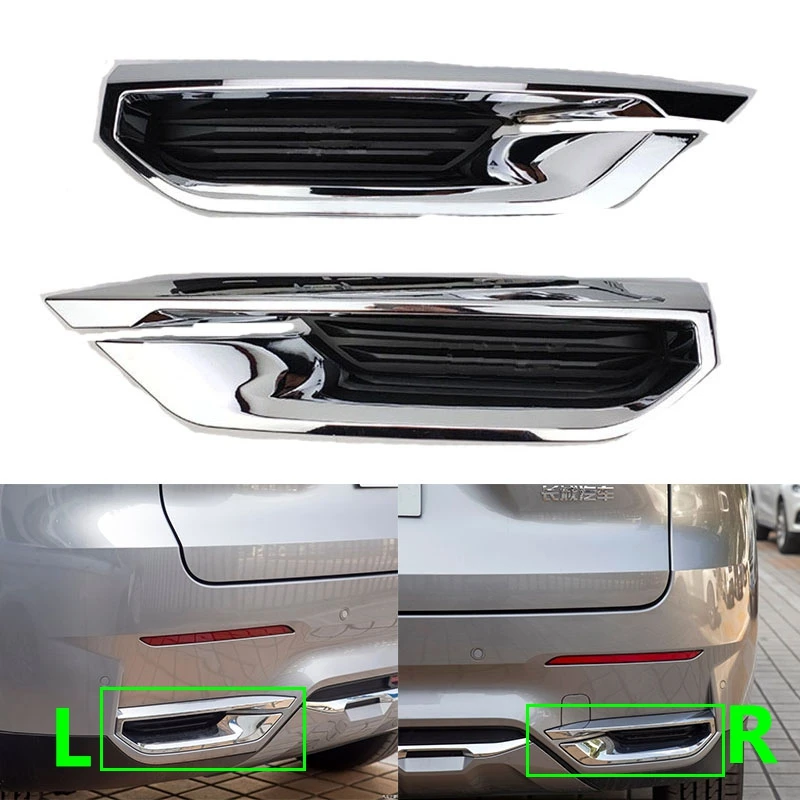 

For Great Wall Haval F7 Exhaust Tail Pipe Decorative Cover Assembly Rear Bumper Bright Strip Frame