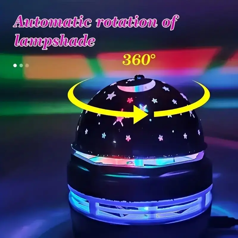 LED Starry Sky Lamp USB Power Supply Rotating Night Lights Galaxy Projector Mini Party Birthday Dancing Disco Stage Home Decor