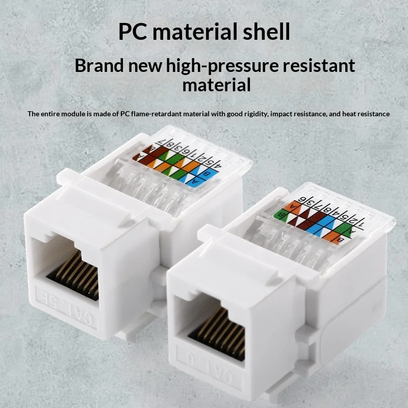 Xicom Cat6 Keystone Jack Tool-less RJ45 Ethernet Wall Plate Insert UTP Unshielded Gigabit Module Connector 8P8C Network LAN