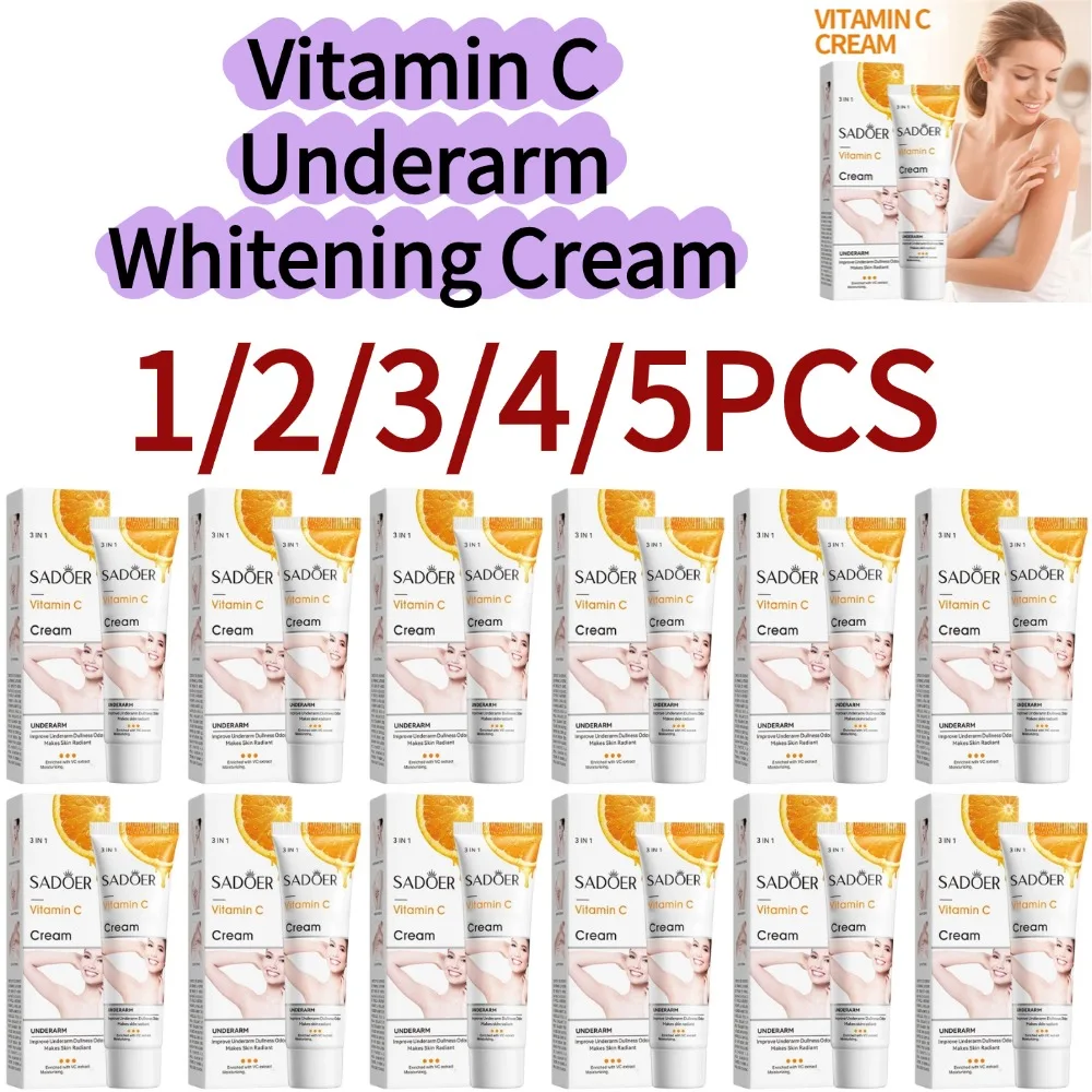 

SADOER 1/2/3/4/5PCS Vitamin C Underarm Whitening Cream 50g Brightening Body Lotion Gentle Daily Skin Care for Radiant Smooth
