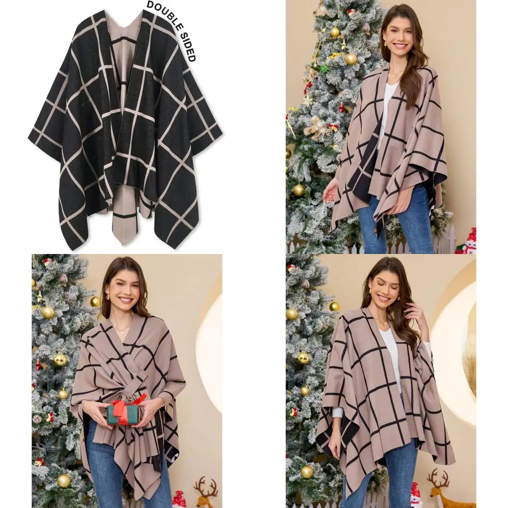

Women's Shawl Wrap Poncho Ruana Cape Open Front Cardigan Shawls for Autumn and Winter