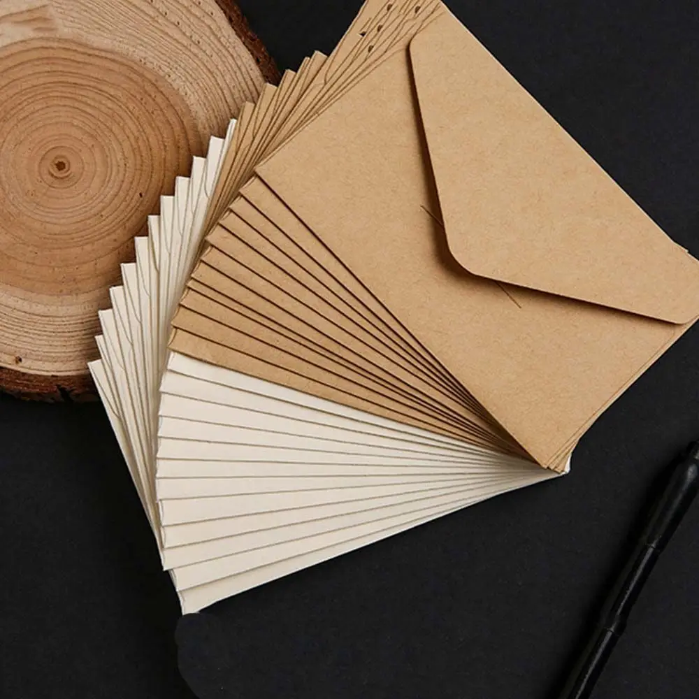 Paper Stationery Wedding Invitation Office Supplies Small Paper Envelope Card Holder Window Envelope Kraft Blank Envelope