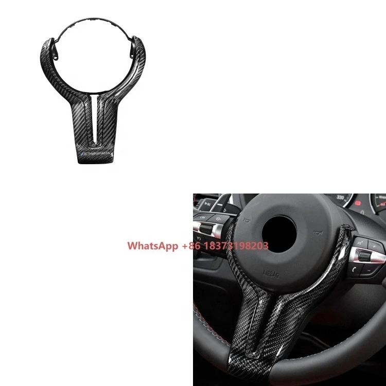 

M Series F80 F82 F10 F12 M3 M4 M5 X6M Real Carbon Fiber Interior Accessory Steering Wheel Replacement Cover Accessories